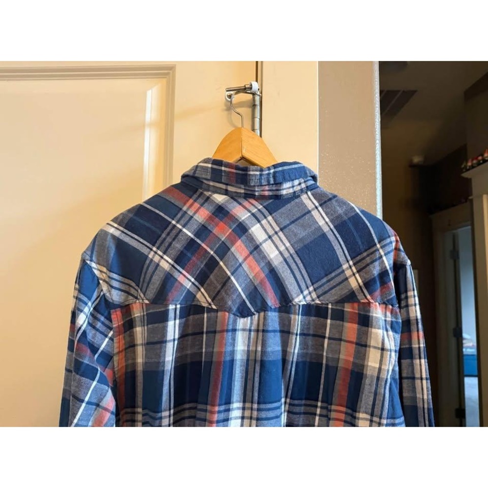 Men's Cotton Plaid Pearl Button XXLT‎ (2XLT) Long Sleeve Button Down Shirt - Picture 4 of 10